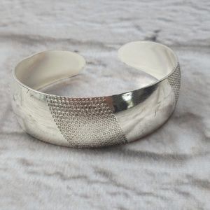 Textured Cuff Bracelet in silver